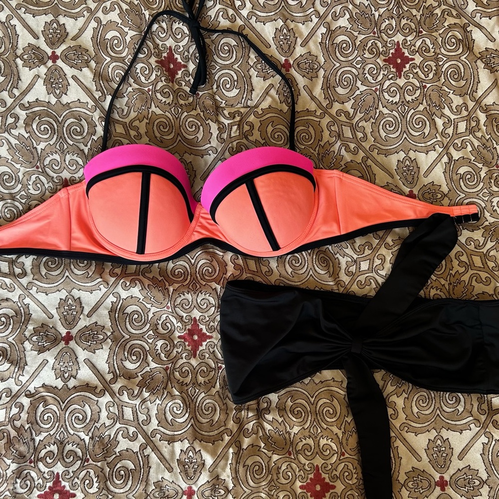 Two women bikini tops